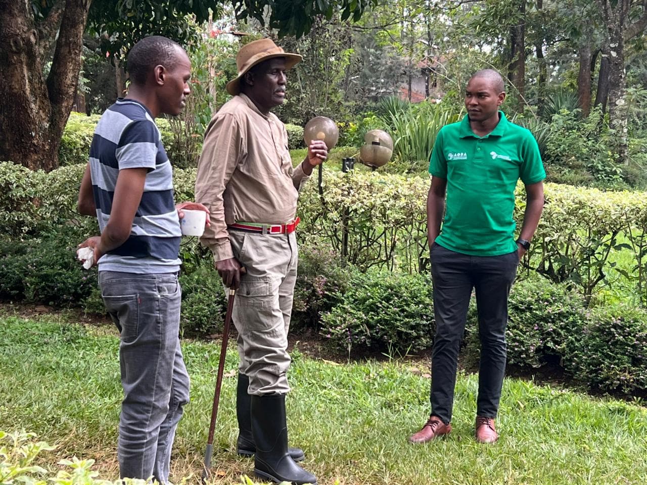 Leadership meeting on campus grounds